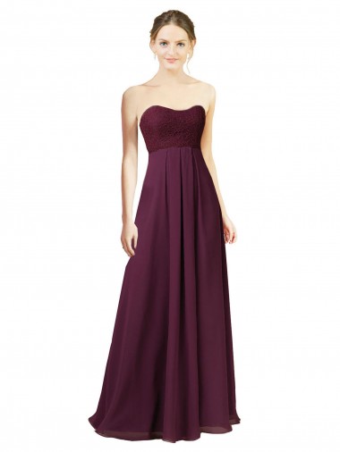 Grape Sweetheart Sleeveless Chiffon A-Line Bridesmaid Dress Townsville