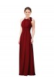 Burgundy Halter Neck Sleeveless Sheath Bridesmaid Dress Townsville