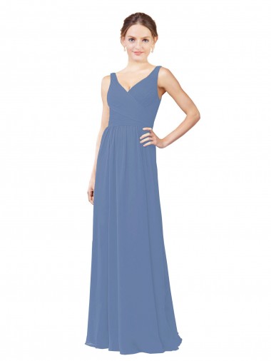 Windsor Blue V-Neck Sleeveless Sheath Bridal Party Dress Townsville