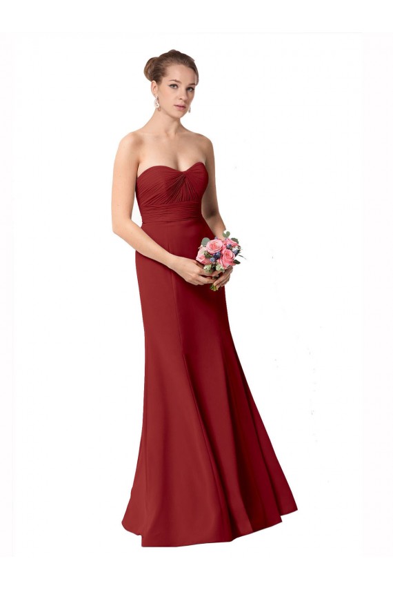 Burgundy Sweetheart Sleeveless Mermaid Bridesmaid Dress Townsville