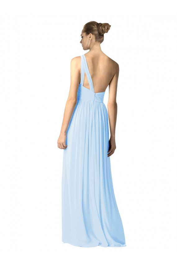 Light Sky Blue One Shoulder Sleeveless A-Line Bridesmaid Dress Townsville