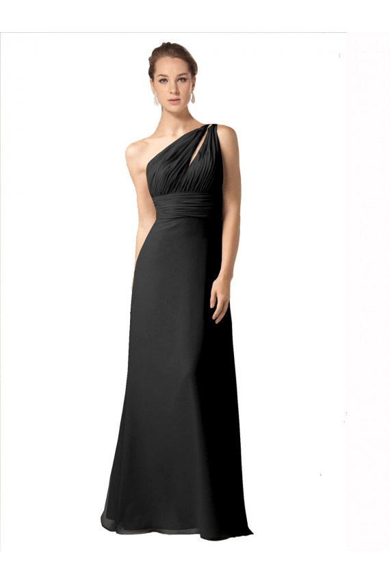 Black One Shoulder Sleeveless A-Line Bridesmaid Dress Townsville