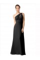 Black One Shoulder Sleeveless A-Line Bridesmaid Dress Townsville