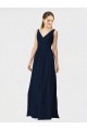Dark Navy V-Neck Sleeveless A-Line Bridesmaid Dresses / Formal Dresses Townsville