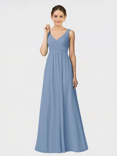 Dusty Blue Sweetheart Sleeveless A-Line Bridesmaid Gown Townsville