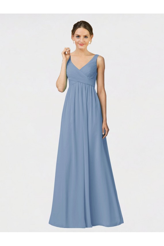 Dusty Blue Sweetheart Sleeveless A-Line Bridesmaid Gown Townsville