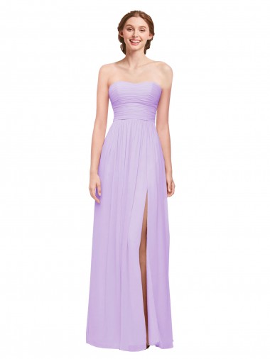 Lilac Strapless Sleeveless A-Line Evening Dress / Bridesmaid Dress Townsville