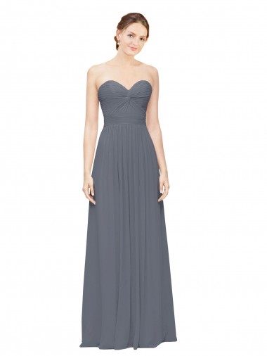 Slate Grey Sweetheart Sleeveless A-Line Bridesmaid Dress Townsville