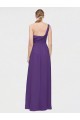 Plum Purple V-Neck Sleeveless A-Line High Low Bridesmaid Dress Townsville