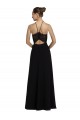 Black Halter Neck Sleeveless Keyhole Back A-Line Bridesmaid Gown Townsville