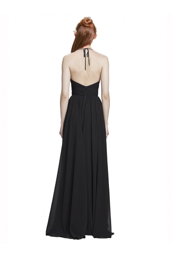 Dark Navy V-Neck Sleeveless A-Line Formal Dress / Bridesmaid Dress Townsville