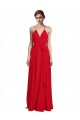 Red V-Neck Sleeveless A-Line Bridesmaid Dress Townsville