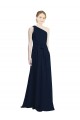Dark Navy One Shoulder Sleeveless A-Line Bridesmaid Dress / Evening Dress Townsville