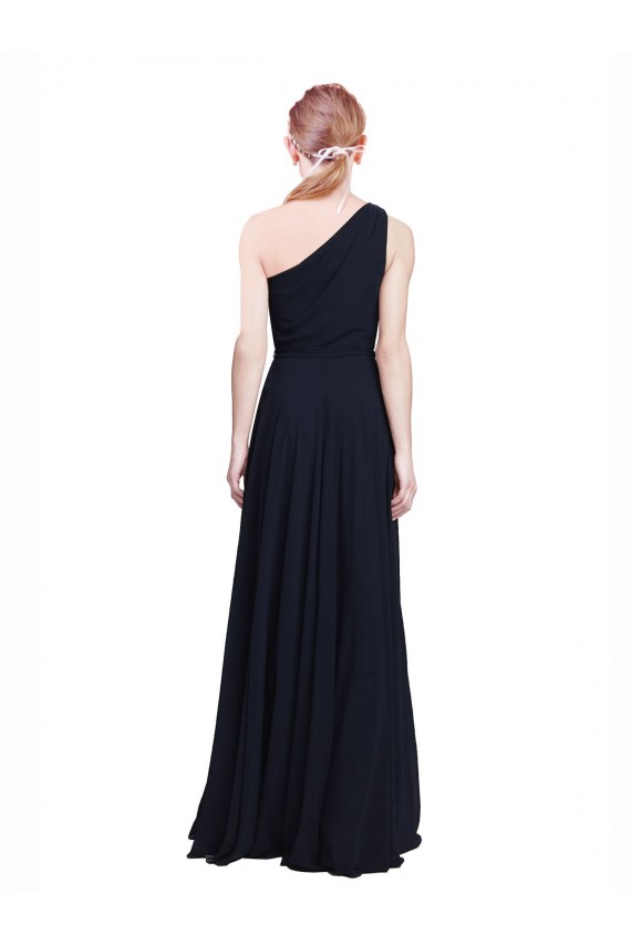 Dark Navy One Shoulder Sleeveless A-Line Bridesmaid Dress / Evening Dress Townsville