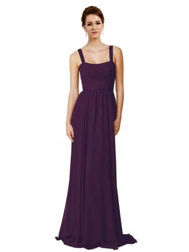 Grape Spaghetti Straps Sleeveless A-Line Bridesmaid Dress Townsville