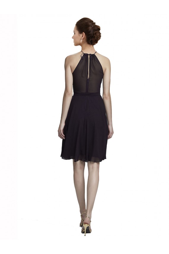 Grape High Neck Sleeveless A-Line Bridesmaid Dress Townsville