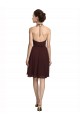 Burgundy Gold Halter Neck Sleeveless A-Line Bridesmaid Dress Townsville
