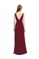 Burgundy V-Neck Sleeveless A-Line Bridesmaid Dress / Evening Gowns Townsville