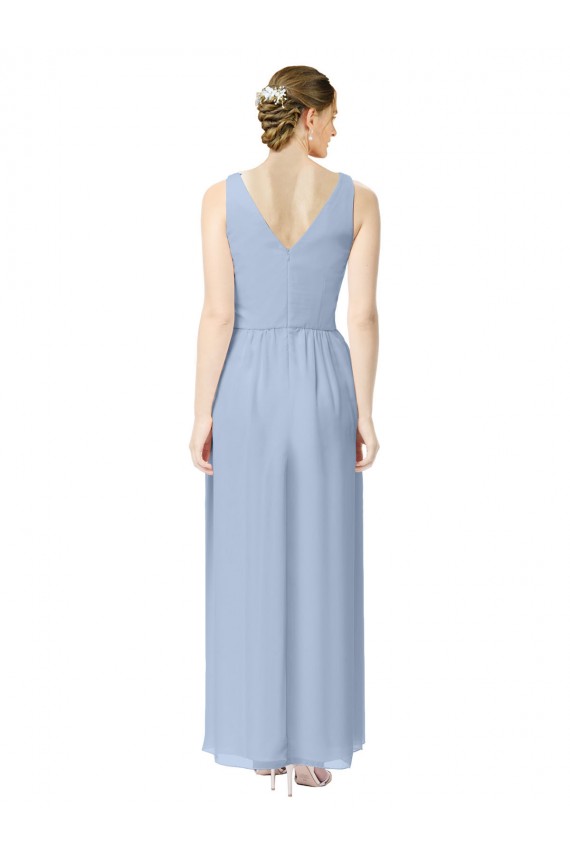 Periwinkle V-Neck Sleeveless A-Line Bridesmaid Dress Townsville