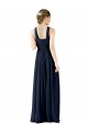 Dark Navy V-Neck Sleeveless Princess Bridesmaid Gowns Townsville