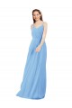 Periwinkle V-Neck Sleeveless Low Back Sheath Bridesmaid Dress Townsville