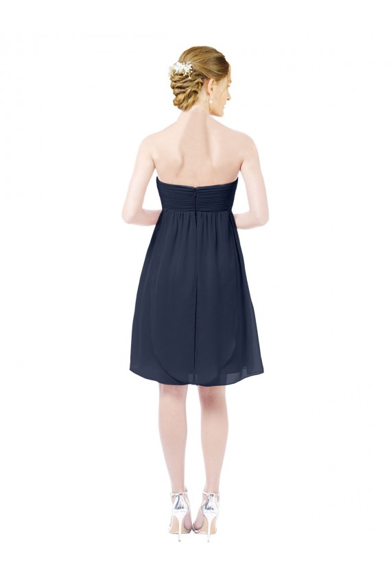 Dark Navy Sweetheart Sleeveless Open Back A-Line Bridesmaid Dress Townsville