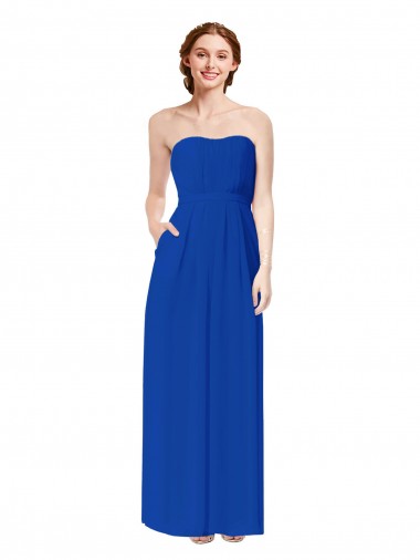Royal Blue Sweetheart Sleeveless Open Back Sheath Bridesmaid Dress Townsville