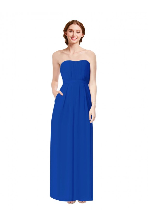 Royal Blue Sweetheart Sleeveless Open Back Sheath Bridesmaid Dress Townsville