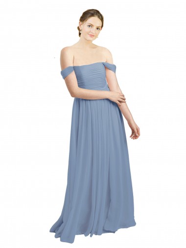 Dusty Blue Sweetheart Sleeveless Open Back A-Line Formal Dress / Bridesmaid Dress Townsville