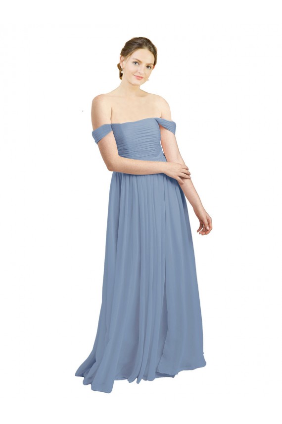 Dusty Blue Sweetheart Sleeveless Open Back A-Line Formal Dress / Bridesmaid Dress Townsville