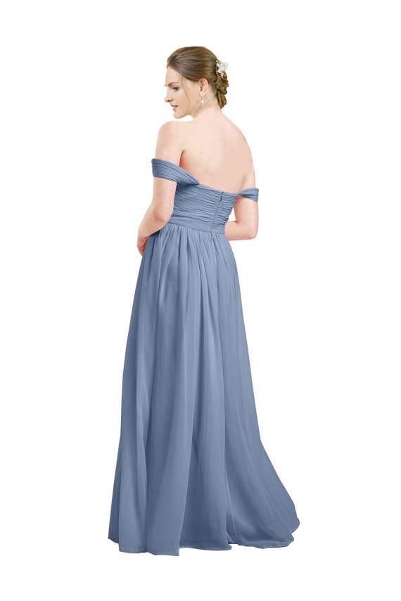Dusty Blue Sweetheart Sleeveless Open Back A-Line Formal Dress / Bridesmaid Dress Townsville