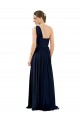 Dark Navy One Shoulder Sleeveless A-Line Bridal Party Dress / Evening Dress Townsville