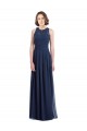 Dark Navy Halter Neck Sleeveless Keyhole Back A-Line Bridesmaid Dress Townsville