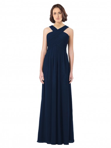 Dark Navy Sweetheart Sleeveless V-Back A-Line Bridesmaid Dress Townsville