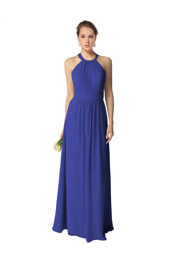 Royal Blue Halter Neck Sleeveless A-Line Evening Dress / Bridesmaid Dress Townsville