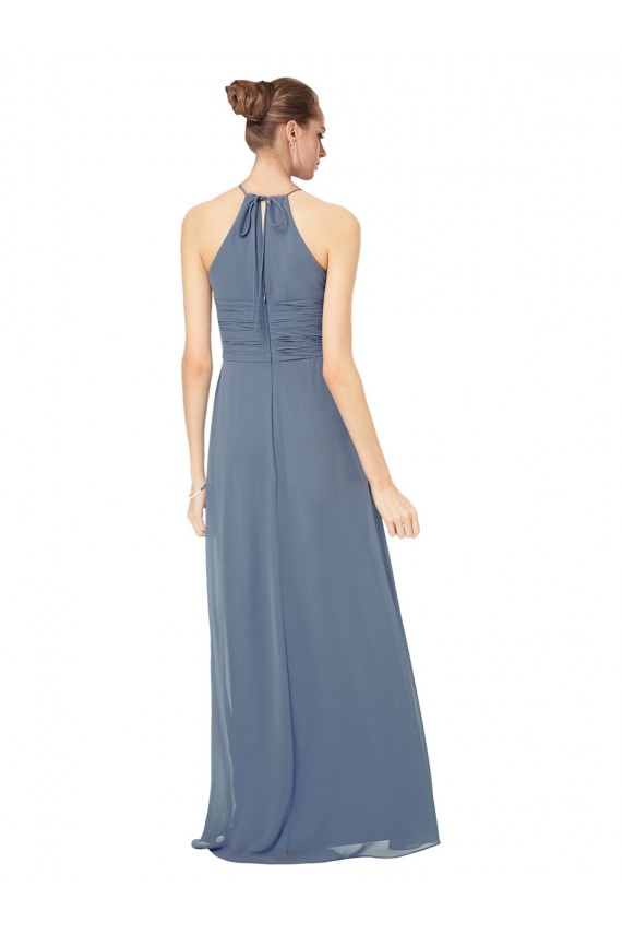 Midnight Green Halter Neck Sleeveless A-Line Bridesmaid Dress Townsville