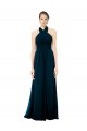 Midnight Green Halter Neck Sleeveless Twist Back A-Line Formal Dress / Bridesmaid Dress Townsville