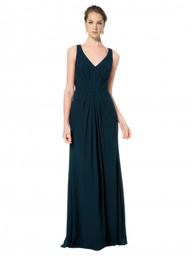 Midnight Green V-Neck Sleeveless A-Line Bridesmaid Dress Townsville