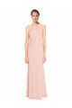 Pink Halter Neck Sleeveless A-Line Bridesmaid Dress Townsville