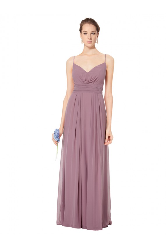Pink V-Neck Sleeveless Open Back A-Line Bridesmaid Gowns Townsville