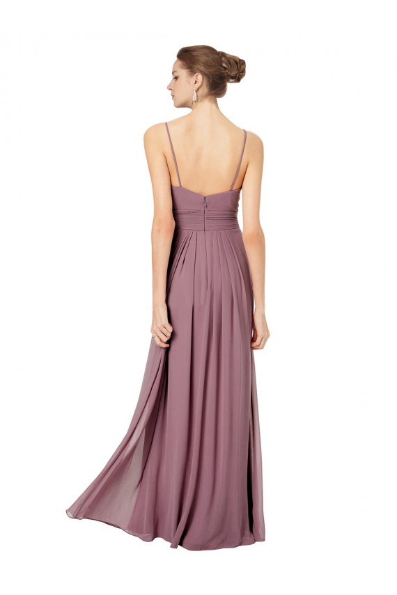 Pink V-Neck Sleeveless Open Back A-Line Bridesmaid Gowns Townsville