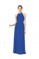 Royal Blue Halter Neck Sleeveless Keyhole Back A-Line Bridesmaid Dress / Evening Dress Townsville