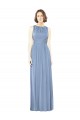 Dusty Blue Bateau Neck Sleeveless Keyhole Back A-Line Bridesmaid Dress Townsville