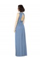 Dusty Blue Bateau Neck Sleeveless Keyhole Back A-Line Bridesmaid Dress Townsville