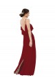 Burgundy Scoop Neck Sleeveless V-Back Sheath Bridesmaid Dress Townsville
