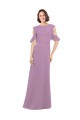 Dark Lavender High Neck Cold Shoulder Open Back A-Line Bridesmaid Dresses Townsville
