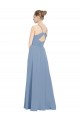 Dusty Blue V-Neck Sleeveless V-Back A-Line Evening Dress / Bridesmaid Dress Townsville