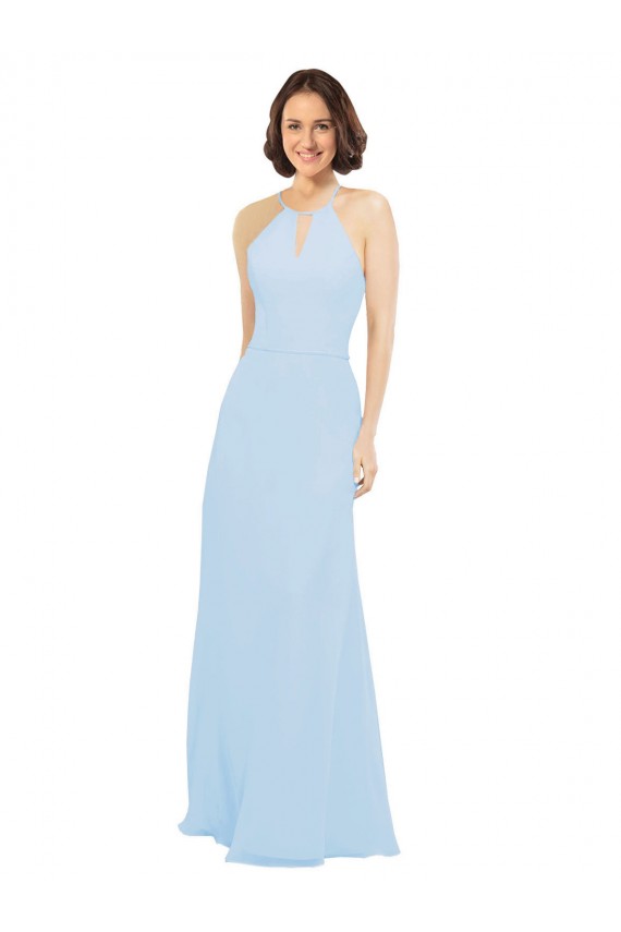 Light Sky Blue Halter Neck Sleeveless A-Line Wedding Party Dress Townsville