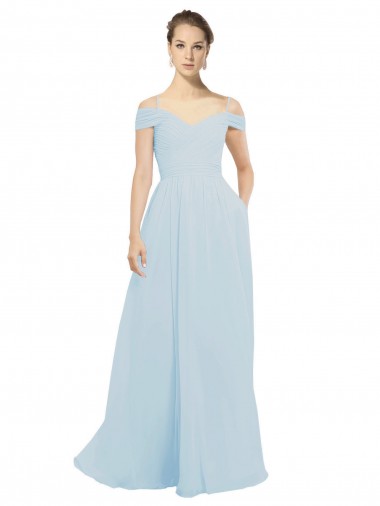 Sea Glass Off the Shoulder Sleeveless A-Line Evening Dress / Bridesmaid Dress Townsville