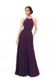 Grape Halter Neck Sleeveless Keyhole Back A-Line Bridesmaid Dress / Evening Dress Townsville